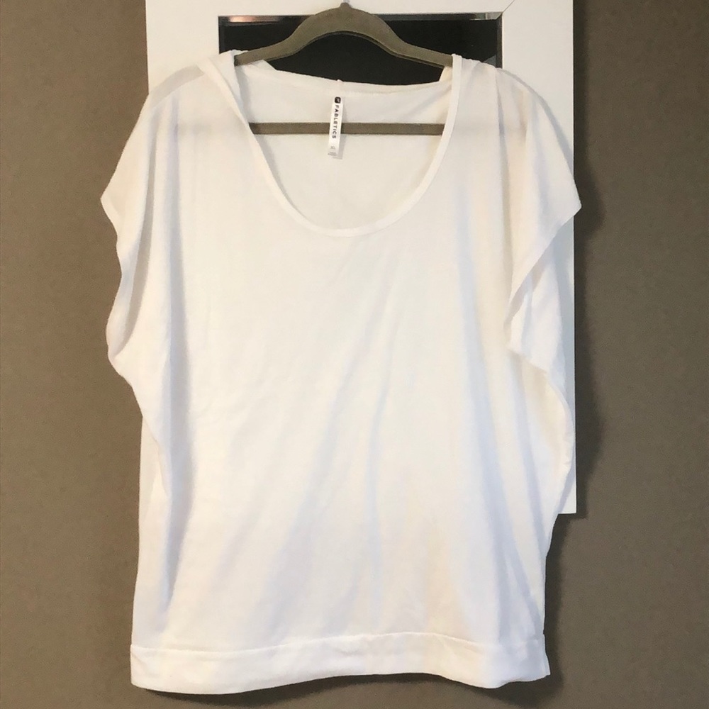 Fabletics white short sleeve hoodie